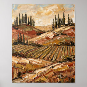 Toscane Poster Luxe Abstracte Olie Schildering