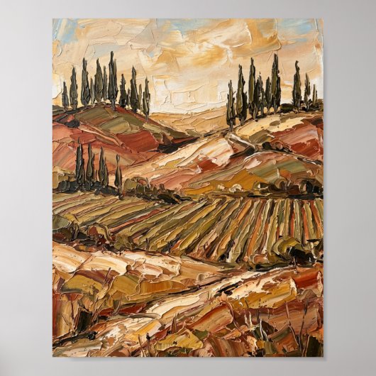 Toscane Poster Luxe Abstracte Olie Schildering (Voorkant)