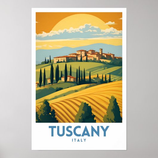 Toscane Reis Retro Poster (Voorkant)