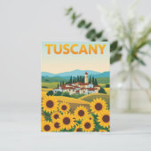  Toscane Reisposter - Zonnebloemenveld Briefkaart (Staand voorkant)