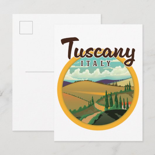 Toscane reizen logo aankondigingskaart (Voorkant / Achterkant)