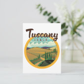 Toscane reizen logo aankondigingskaart (Staand voorkant)