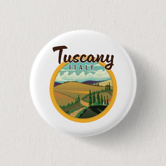 Toscane reizen logo ronde button 3,2 cm (Voorkant)