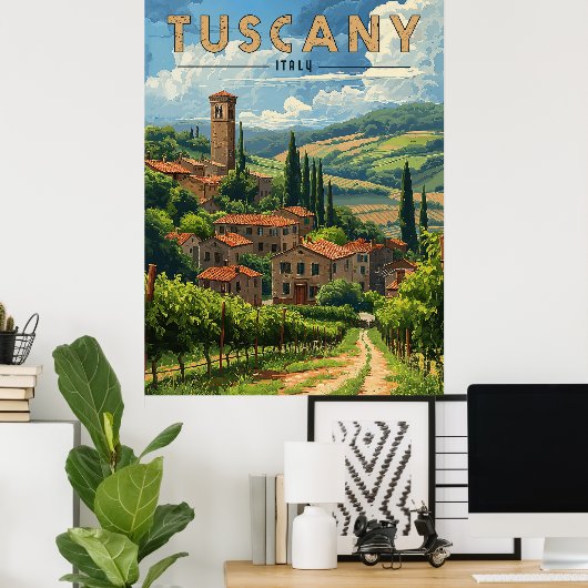  Toscane Reizen Poster (Thuiskantoor)