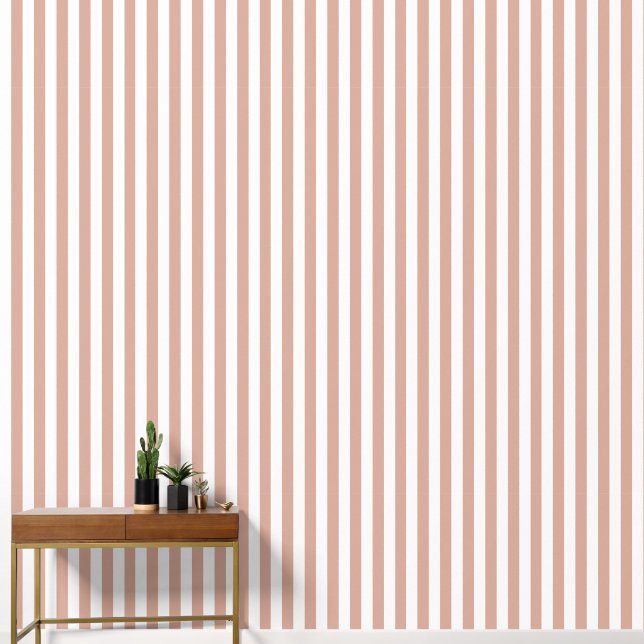 Toscane Roze En Witte Streepbehang  Behang (Hal)