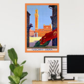 Toscane ~ Siena ~  Italiaans reizen Poster (Thuiskantoor)