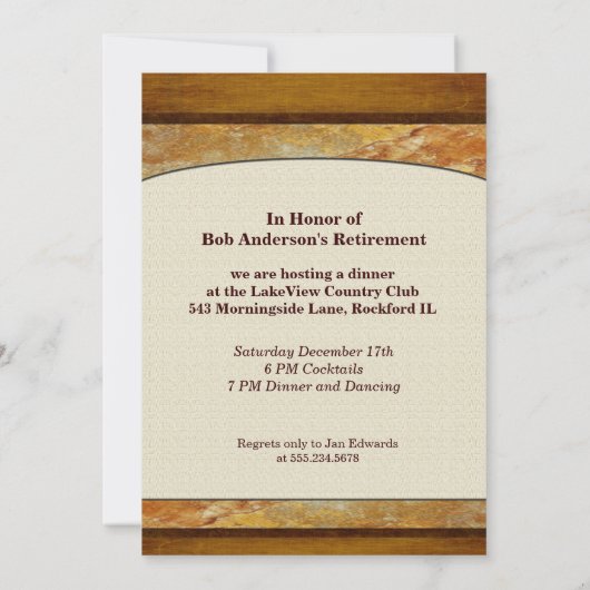 Toscane Stone Business Executive Retirement Custom Kaart (Achterkant)