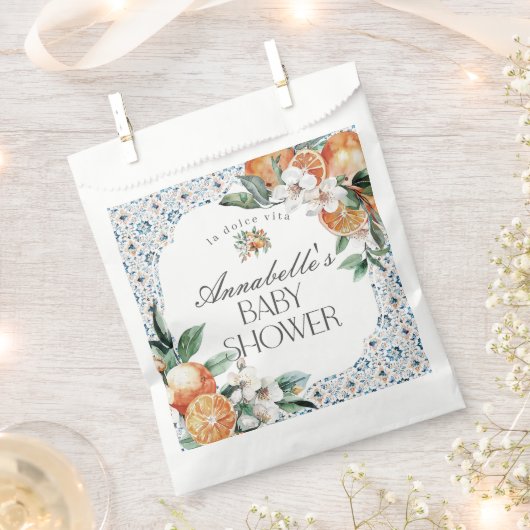 Toscane Tegel Citrus Grieks Baby shower Dessert Bedankzakje (Geknipt)