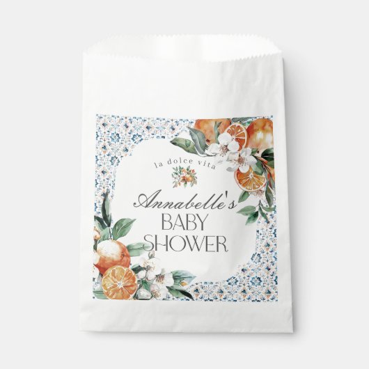 Toscane Tegel Citrus Grieks Baby shower Dessert Bedankzakje (Voorkant)