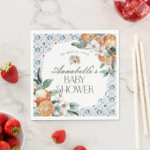 Toscane Tegel Citrus Italië Baby shower Tafel Deco Servet (Insitu)