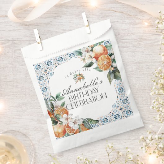 Toscane Tegel Citrus Sinaasappel Verjaardagsfeest  Bedankzakje (Geknipt)