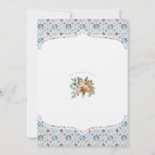 Toscane Tegel Coastal Italian Birthday Invitation Kaart (Achterkant)