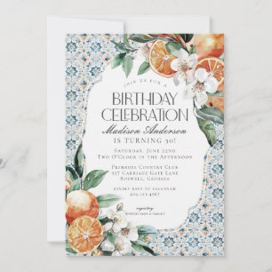 Toscane Tegel Coastal Italian Birthday Invitation Kaart