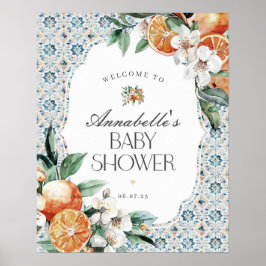 Toscane Tegel Italiaans Baby shower Welkomstbord Poster