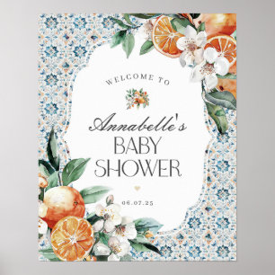Toscane Tegel Italiaans Baby shower Welkomstbord Poster