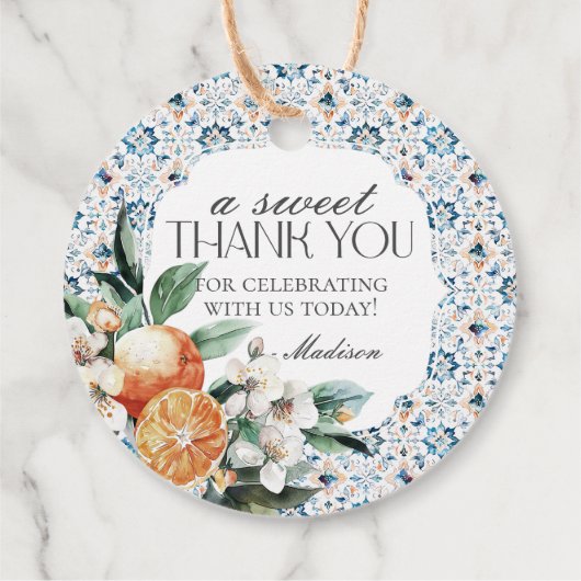 Toscane Tegel Italiaans Toscaanse Kust- Bedankjes Labels (Achterkant)