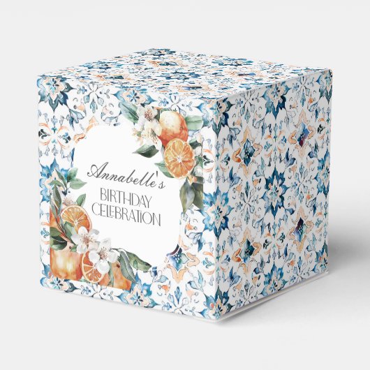 Toscane Tegel Italiaans verjaardagsfeest Dessert F Bedankdoosjes (Achterkant)