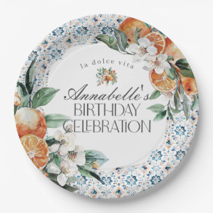 Toscane Tegel Italiaans verjaardagsfeestje Tafelde Papieren Bordje