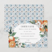 Toscane Tegel Italië Luier Raffle Invitation Inser Informatiekaartje (Voorkant / Achterkant)