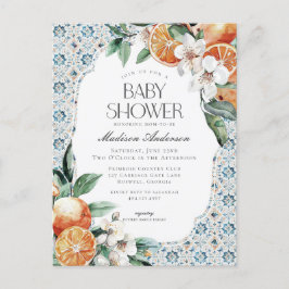 Toscane Tegel Kust Italiaans Baby shower Uitnodige Briefkaart