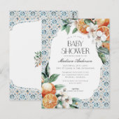Toscane Tegel Kust Italiaans Baby shower Uitnodige Briefkaart (Voorkant / Achterkant)