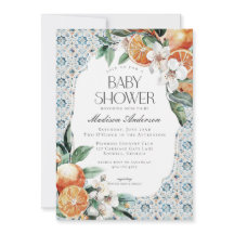 Toscane Tegel Kust Italiaans Baby shower Uitnodige