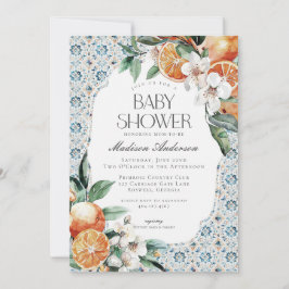 Toscane Tegel Kust Italiaans Baby shower Uitnodige Kaart