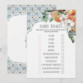 Toscane Tegel Kust Italiaans Baby Traits Game Invi Kaart (Voorkant / Achterkant)