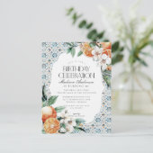 Toscane tegel kust Italiaanse verjaardagsuitnodigi Briefkaart (Staand voorkant)