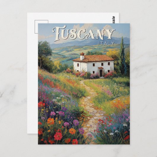 Toscane Travel Briefkaart -  Italië Scene (Voorkant / Achterkant)