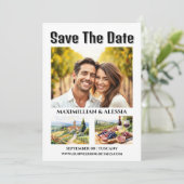 Toscane trouwbestemming waterverf foto chique save the date (Staand voorkant)