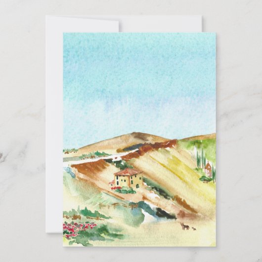 Toscane uitnodiging tot het indienen van wijn en d (Achterkant)