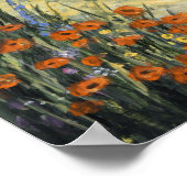 Toscane Villa en papavers Poster (Hoek)