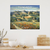 Toscane Villa en papavers Poster (Keuken)