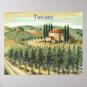 Toscane Vineyard en Villa Poster