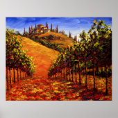 Toscane Vineyard op de heuvel Poster (Voorkant)