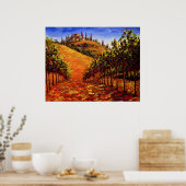 Toscane Vineyard op de heuvel Poster (Keuken)