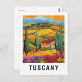 Toscane Vineyard Travel Briefkaart (Voorkant / Achterkant)