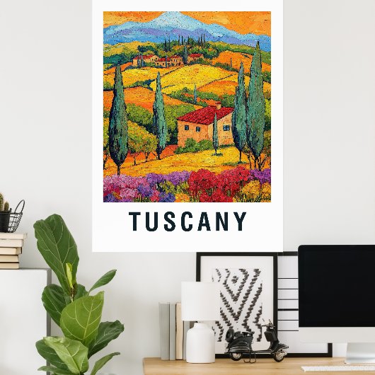 Toscane Vineyard Travel Poster (Thuiskantoor)