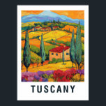 Toscane Vineyard Travel Poster<br><div class="desc">Prachtig poster met een Toscaanse wijngaard in een vintage reiskunststijl. Perfect voor het verzenden van groeten of het toevoegen van een vleugje Italië aan uw interieur.</div>