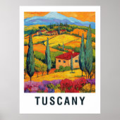 Toscane Vineyard Travel Poster (Voorkant)