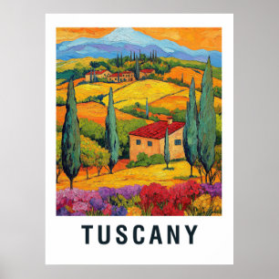 Toscane Vineyard Travel Poster