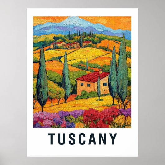 Toscane Vineyard Travel Poster (Voorkant)