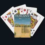 Toscane Vintage Travel Poster Pokerkaarten<br><div class="desc">Het mooie platteland en de kleine steden van Toscane zijn afgebeeld in dit oude poster met een set speelkaarten.</div>
