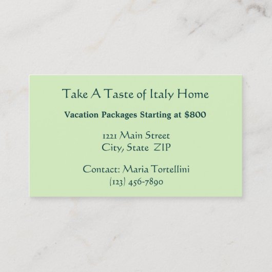 Toscane Visitekaartje (Achterkant)