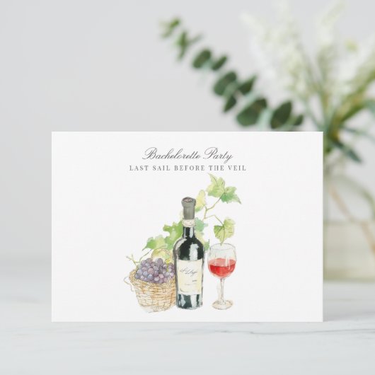 Toscane Watercolor Bachelorette Party Uitnodiging  (Staand voorkant)