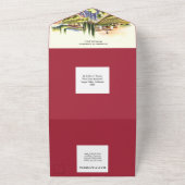 Toscane waterverf bruiloft bordeaux Italiaans wijn All In One Uitnodiging (Buitenkant)