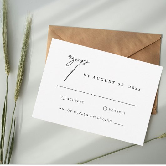 Toscane Waterverf Illustratie Bruiloft RSVP Kaart