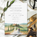Toscane Waterverf illustratie skyline bruiloft Kaart<br><div class="desc">Vier uw liefde in de betoverende schoonheid van Toscane met onze prachtige Toscaanse droom bruiloft uitnodiging. Dit ontwerp vangt de essentie van Toscane met zijn adembenemende waterverf schilderij van de iconische skyline van Toscane, compleet met glooiende heuvels, elegante cipressen en een charmante villa in de verte. Personaliseer uw ontwerp moeiteloos...</div>