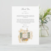 Toscane Waterverf Italiaans Bedankt Card (Staand voorkant)